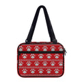 Christmas Paw Knitted Pattern Print Double Strap Bible Bag