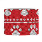 Christmas Paw Knitted Pattern Print Drum Lamp Shade