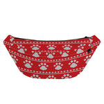 Christmas Paw Knitted Pattern Print Fanny Pack