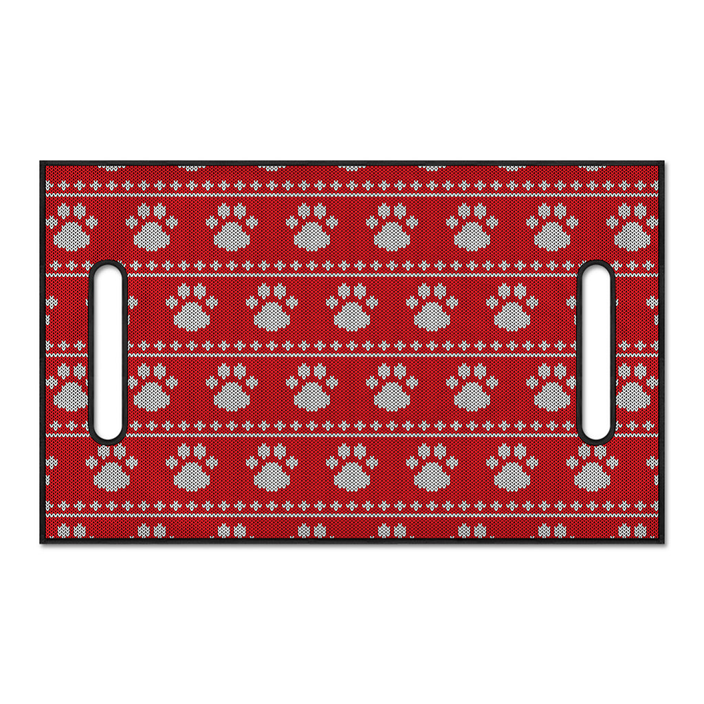 Christmas Paw Knitted Pattern Print Golf Cart Seat Cover