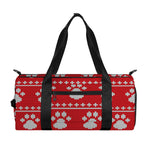 Christmas Paw Knitted Pattern Print Gym Bag