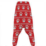 Christmas Paw Knitted Pattern Print Hammer Pants