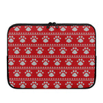 Christmas Paw Knitted Pattern Print Laptop Sleeve