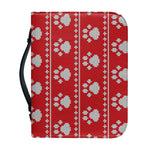 Christmas Paw Knitted Pattern Print Leather Bible Cover
