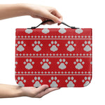 Christmas Paw Knitted Pattern Print Leather Bible Cover