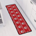 Christmas Paw Knitted Pattern Print Long Kitchen Mat