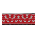 Christmas Paw Knitted Pattern Print Long Kitchen Mat