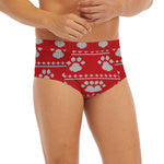 Christmas Paw Knitted Pattern Print Men's Briefs