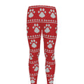 Christmas Paw Knitted Pattern Print Men's Leggings