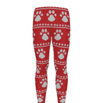 Christmas Paw Knitted Pattern Print Men's leggings