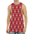 Christmas Paw Knitted Pattern Print Men's Muscle Tank Top