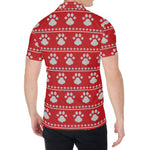 Christmas Paw Knitted Pattern Print Men's Shirt