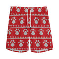 Christmas Paw Knitted Pattern Print Men's Athletic Shorts