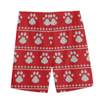 Christmas Paw Knitted Pattern Print Men's Sports Shorts