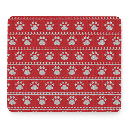 Christmas Paw Knitted Pattern Print Mouse Pad