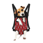 Christmas Paw Knitted Pattern Print Pet Carrier Backpack