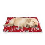 Christmas Paw Knitted Pattern Print Pet Cooling Mat Cover