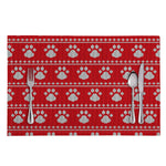 Christmas Paw Knitted Pattern Print Placemat