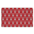 Christmas Paw Knitted Pattern Print Polyester Doormat