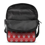 Christmas Paw Knitted Pattern Print Rectangular Crossbody Bag