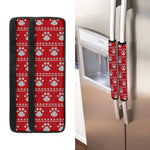 Christmas Paw Knitted Pattern Print Refrigerator Handle Covers