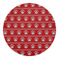 Christmas Paw Knitted Pattern Print Round Blanket