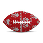 Christmas Paw Knitted Pattern Print Rugby Ball