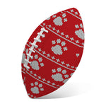 Christmas Paw Knitted Pattern Print Rugby Ball