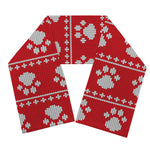 Christmas Paw Knitted Pattern Print Scarf