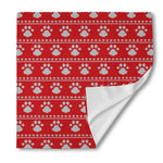 Christmas Paw Knitted Pattern Print Silk Bandana