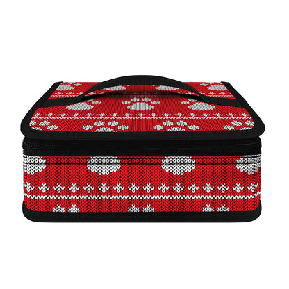 Christmas Paw Knitted Pattern Print Small Lunch Bag