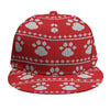 Christmas Paw Knitted Pattern Print Snapback Cap