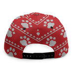 Christmas Paw Knitted Pattern Print Snapback Cap