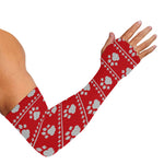 Christmas Paw Knitted Pattern Print Sun Protection Arm Sleeves