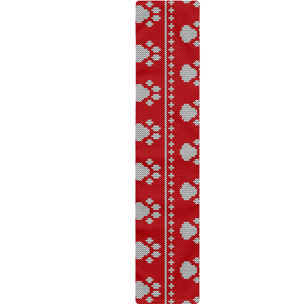 Christmas Paw Knitted Pattern Print Table Runner
