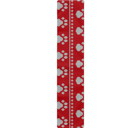 Christmas Paw Knitted Pattern Print Table Runner