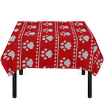 Christmas Paw Knitted Pattern Print Tablecloth