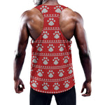 Christmas Paw Knitted Pattern Print Training Tank Top