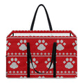 Christmas Paw Knitted Pattern Print Utility Tote Bag
