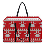 Christmas Paw Knitted Pattern Print Utility Tote Bag
