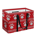Christmas Paw Knitted Pattern Print Utility Tote Bag