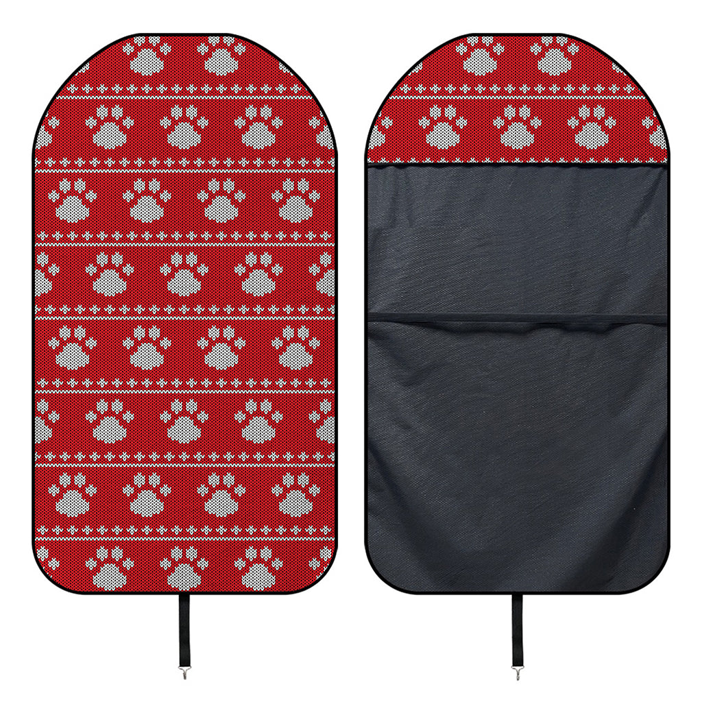 Christmas Paw Knitted Pattern Print Waterproof Car Seat Cover
