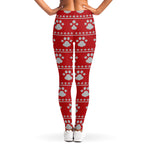 Christmas Paw Knitted Pattern Print Women's Leggings