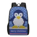 Christmas Penguin Knitted Print 17 Inch Backpack