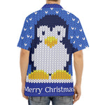 Christmas Penguin Knitted Print Aloha Shirt