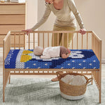 Christmas Penguin Knitted Print Baby Crib Sheet