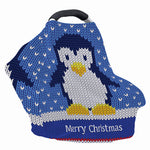 Christmas Penguin Knitted Print Baby Seat Cover