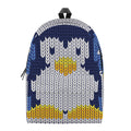 Christmas Penguin Knitted Print School Backpack