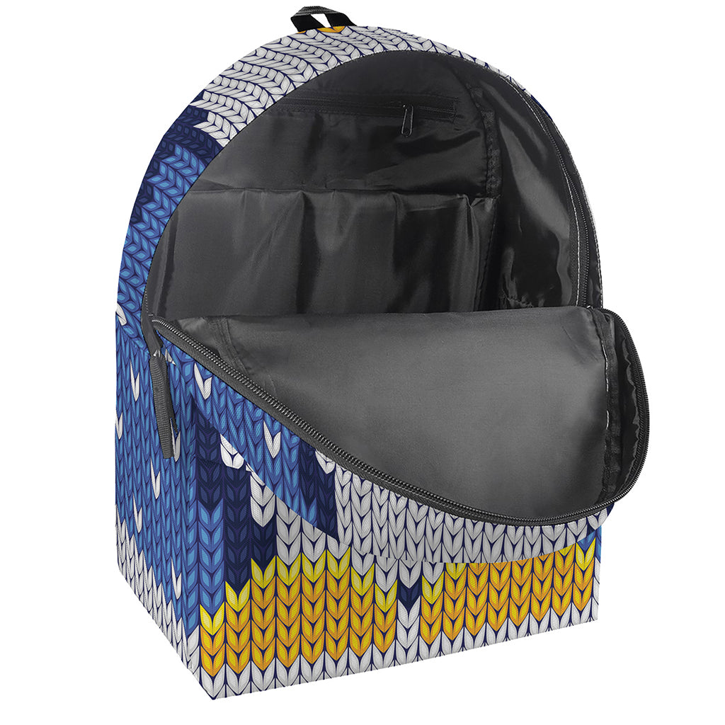 Christmas Penguin Knitted Print Backpack