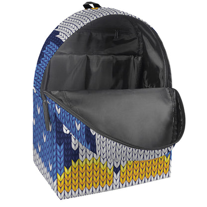 Christmas Penguin Knitted Print Backpack